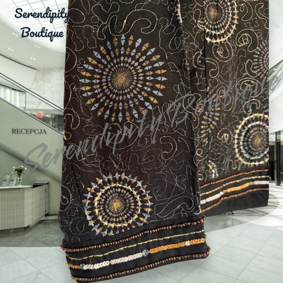 Chicos All Over Embroidery Beading 100% Cotton Fully Lined Blazer Jacket - Picture 6 of 10